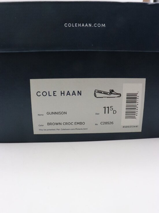 NWB Cole Haan Brown Leather Gunnison Men\'s 11.5 D Crocodile Print Driver Loafer main image 7